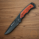 Smith & Wesson Framelock Folding Knife 3.75" Stainless Steel Blade Brown Wood Handle
