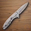 Smith & Wesson Executive Platinum Folding Knife 3" Carbon Steel Blade Brushed Stainless Handle