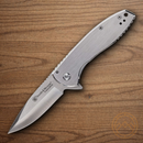 Smith & Wesson Executive Platinum Folding Knife 3" Carbon Steel Blade Brushed Stainless Handle
