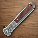 Smith & Wesson Unwavered Folding Knife 3.5" Carbon Steel Blade Stainless/Rosewood Handle