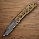 Smith & Wesson ExtremeOps Folding Knife Teflon/440C Steel Blade Desert Tan Aluminum Handle