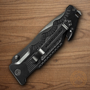 Smith & Wesson Border Guard Folding Knife 4.25" 7Cr17 High Carbon Steel Blade Black Aluminum Handle