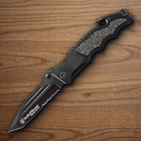 Smith & Wesson Border Guard Folding Knife 4.25" 7Cr17 High Carbon Steel Blade Black Aluminum Handle