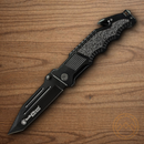 Smith & Wesson Border Guard Folding Knife 4.25" 7Cr17 High Carbon Steel Blade Black Aluminum Handle