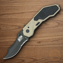 Smith & Wesson M&P Folding Knife 4034 Steel Blade Desert Tan/Black Aluminum/Rubber Handle