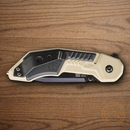 Smith & Wesson M&P Folding Knife 4034 Steel Blade Desert Tan/Black Aluminum/Rubber Handle