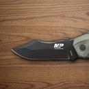 Smith & Wesson M&P Large Folding Knife 3 1/2" 4034 Steel Blade Black Aluminum Handle