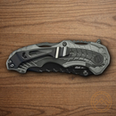 Smith & Wesson M&P Model 6 Folding Knife 3 1/4" 4034 Steel Blade Gun Metal Gray Aluminum Handle