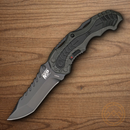 Smith & Wesson M&P Model 6 Folding Knife 3 1/4" 4034 Steel Blade Gun Metal Gray Aluminum Handle