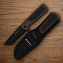 Smith & Wesson 1911 Combo Knives Stainless Steel Blade Brown/Black Polymer Handle
