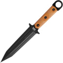 TOPS Modern Gladius Fixed Knife 6.5" Black Traction Coating 1095 Carbon Steel Double Edge Dagger Blade Tan Canvas Micarta Handle MGLAD01 -TOPS - Survivor Hand Precision Knives & Outdoor Gear Store