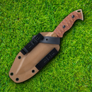 TOPS M-Pat Fixed Knife 4.88" 1095 Carbon Steel Blade Tan Canvas Micarta Handle