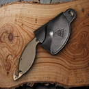 TOPS Backwoods Fixed Knife 2.87" 1095HC Steel Full Tang Blade Green Canvas Micarta Handle