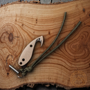 TOPS Backwoods Fixed Knife 2.87" 1095HC Steel Full Tang Blade Green Canvas Micarta Handle