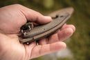 TOPS Backwoods Fixed Knife 2.87" 1095HC Steel Full Tang Blade Green Canvas Micarta Handle