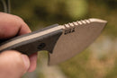TOPS Backwoods Fixed Knife 2.87" 1095HC Steel Full Tang Blade Green Canvas Micarta Handle