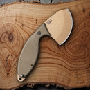 TOPS Backwoods Fixed Knife 2.87" 1095HC Steel Full Tang Blade Green Canvas Micarta Handle