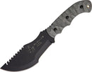 TOPS Tom Brown Tracker Fixed Knife 6.38" Black Traction Coated 1095HC Steel Full Tang Blade Black Linen Micarta Handle TBT010RMT -TOPS - Survivor Hand Precision Knives & Outdoor Gear Store