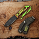TOPS Lite Trekker Survival Fixed Knife 4.25" 1095HC Steel Full Blade Micarta / Green Composition