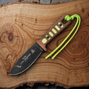 TOPS Lite Trekker Survival Fixed Knife 4.25" 1095HC Steel Full Blade Micarta / Green Composition