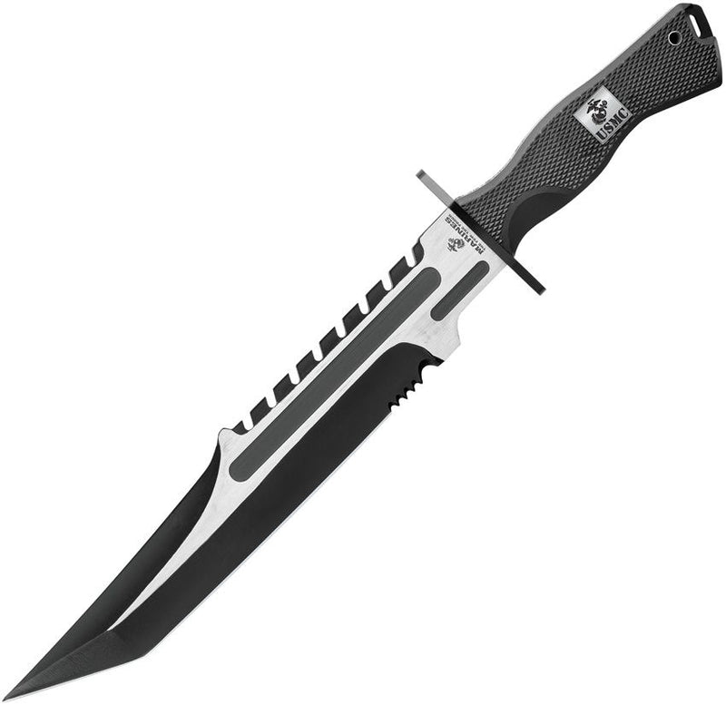 United Cutlery USMC Operation Mako Fixed Knife 10.75" Part Serrated Stainlees Steel Sawback Tanto Blade Black TPU Handle 3372 -United Cutlery - Survivor Hand Precision Knives & Outdoor Gear Store