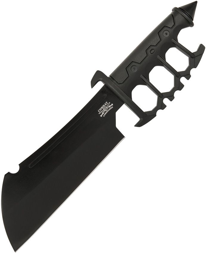 United Cutlery Combat Commander Fixed Knife 7.75" Black Coated 1065 Carbon Steel Cleaver Blade Cast Metal / Rubberized Grip Inserts Handle 3449 -United Cutlery - Survivor Hand Precision Knives & Outdoor Gear Store