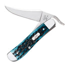 Case XX Russlock Folding Knife Stainless Steel One-Hand Opening Clip Blade Pocket Worn Mediterranean Blue Jigged Bone Handle 51859 -Case Cutlery - Survivor Hand Precision Knives & Outdoor Gear Store