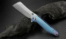 Artisan Osprey Frame Folding Knife 3.75" Damascus Steel Blade Titanium Handle