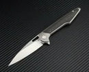 Artisan Archaeo Folding Knife 3.75" Bohler M390 Steel Blade Gray Titanium Handle