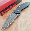 Kershaw Scallion Assisted Folding Knife 2½ Damascus Steel Blade Stainless Handle