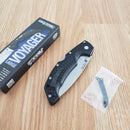 Cold Steel L Voyager Folding Knife 4" AUS-10A Steel Blade Black Black Griv-Ex Handle