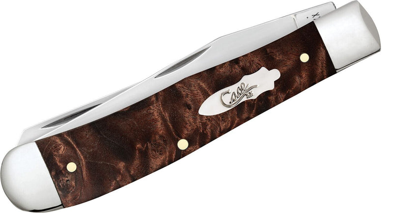 Case XX Trapper Pocket Knife Stainless Steel Clip And Spey Blades Maple Burl Wood Handle 64060 -Case Cutlery - Survivor Hand Precision Knives & Outdoor Gear Store