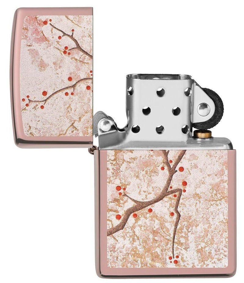 Zippo Lighter Cherry Blossom Windproof High Polish Rose All Metal One Piece Construction 21603 -Zippo - Survivor Hand Precision Knives & Outdoor Gear Store