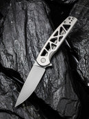 Civivi Perf Framelock Folding Knife 3.13" Nitro V Steel Blade Stainless Handle