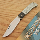 Rough Ryder Folding Knife 3" VG-10 Steel Clip Point Blade Green Hammered Aluminum Handle