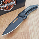 Case XX Tec X Dinero Harley Folding Knife 3" Stainless Blade Black Stainless 52080