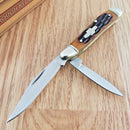 Rough Ryder Peanut Pocket Knife Stainless Steel Blades Amber Jigged Bone Handle