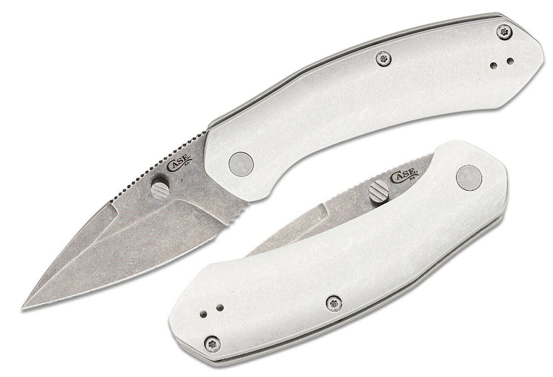 Case XX Westline Linerlock Folding Knife 3.5" CPM-S35VN Steel Drop Point Blade Silver Stonewashed Aluminum Handle 36553 -Case Cutlery - Survivor Hand Precision Knives & Outdoor Gear Store