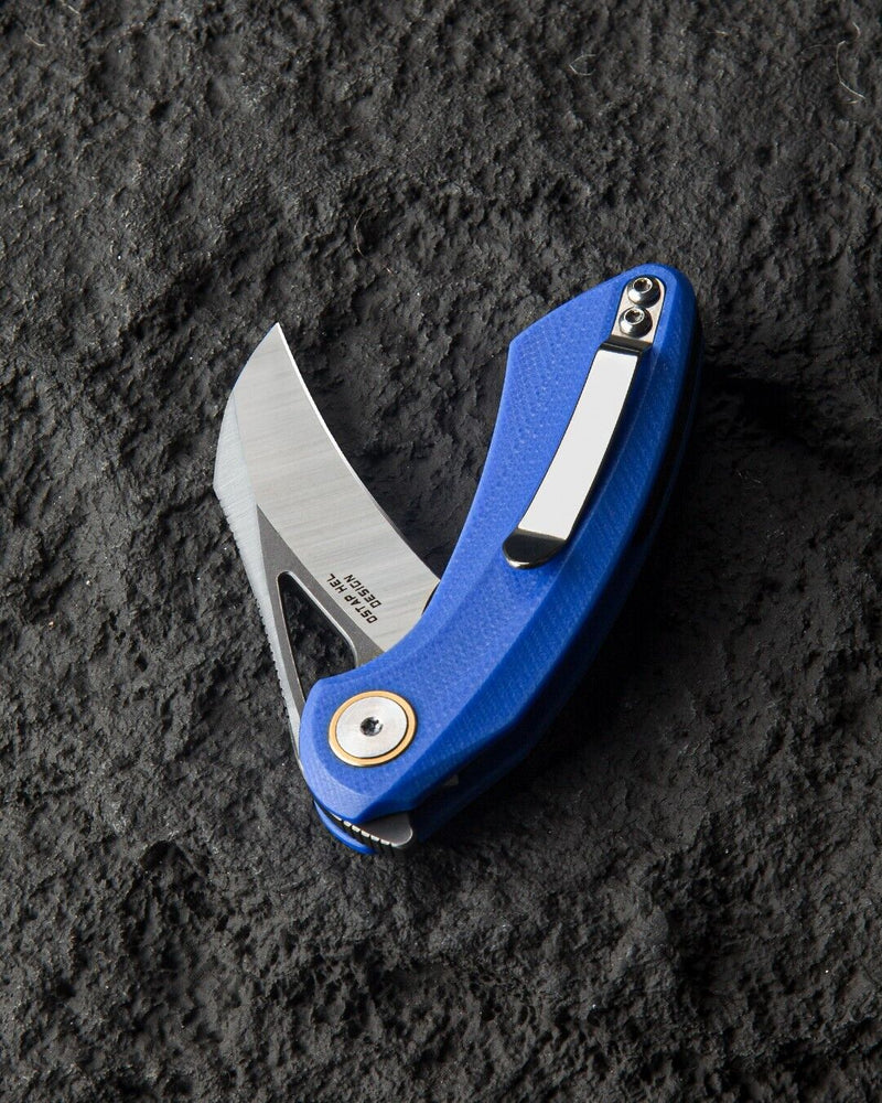 Bestech Knives Bihai Linerlock Folding Knife 2.13" 14C28N Steel Hawkbill Blade Blue G10 Handle G53D2 -Bestech Knives - Survivor Hand Precision Knives & Outdoor Gear Store