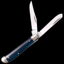 Cold Steel Mini Trapper Pocket Knife 8Cr13MoV Steel Blades Blue Smooth Bone Handle