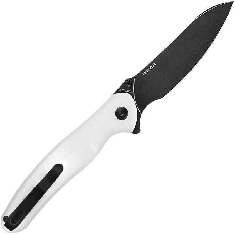 Olight Drever Linerlock Folding Knife 3.5" Black Finish Bohler N690 Steel Extended Tang Blade White G10 Handle DREVERWH -Olight - Survivor Hand Precision Knives & Outdoor Gear Store