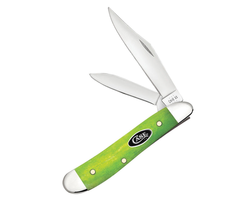 Case XX Peanut Pocket Knife Tru-Sharp Surgical Steel Clip And Pen Blades Green Apple Smooth Bone Handle 53033 -Case Cutlery - Survivor Hand Precision Knives & Outdoor Gear Store