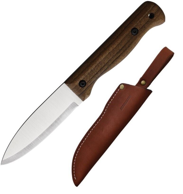 BPS Knives Camping Fixed Knife 4.25" Scandi Grind 5Cr14MoV Steel Full Tang Blade Walnut Handle 01SS -BPS Knives - Survivor Hand Precision Knives & Outdoor Gear Store