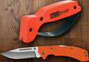 AccuSharp Lockback/Sharpener Combo Folding Knife 3.25" Stainless Steel Blade Orange G10 Handle