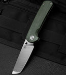 Bestech Knives Sledgehammer Folding Knife 3" D2 Tool Steel Blade Green Micarta Handle