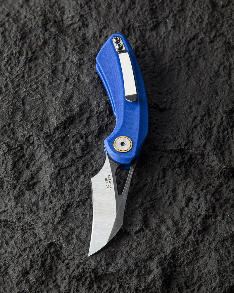 Bestech Knives Bihai Linerlock Folding Knife 2.13" 14C28N Steel Hawkbill Blade Blue G10 Handle G53D2 -Bestech Knives - Survivor Hand Precision Knives & Outdoor Gear Store