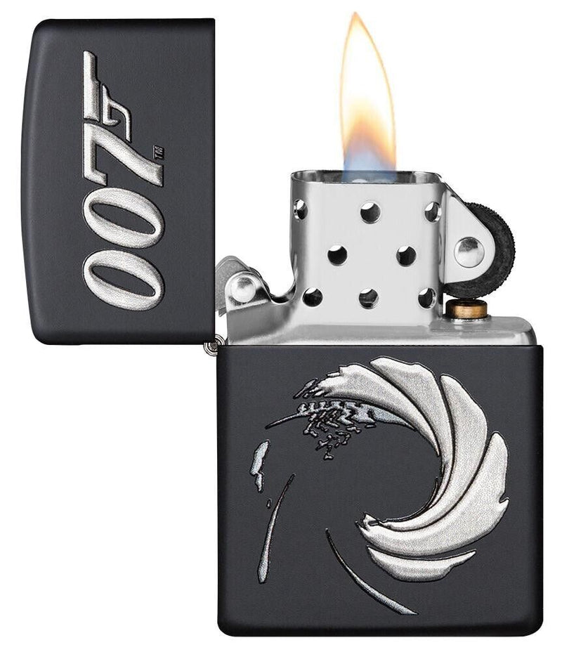 Zippo Lighter James Bond 007 Windproof Black Matte All Metal One Piece Construction 0.5" x 2.25" 17354 -Zippo - Survivor Hand Precision Knives & Outdoor Gear Store