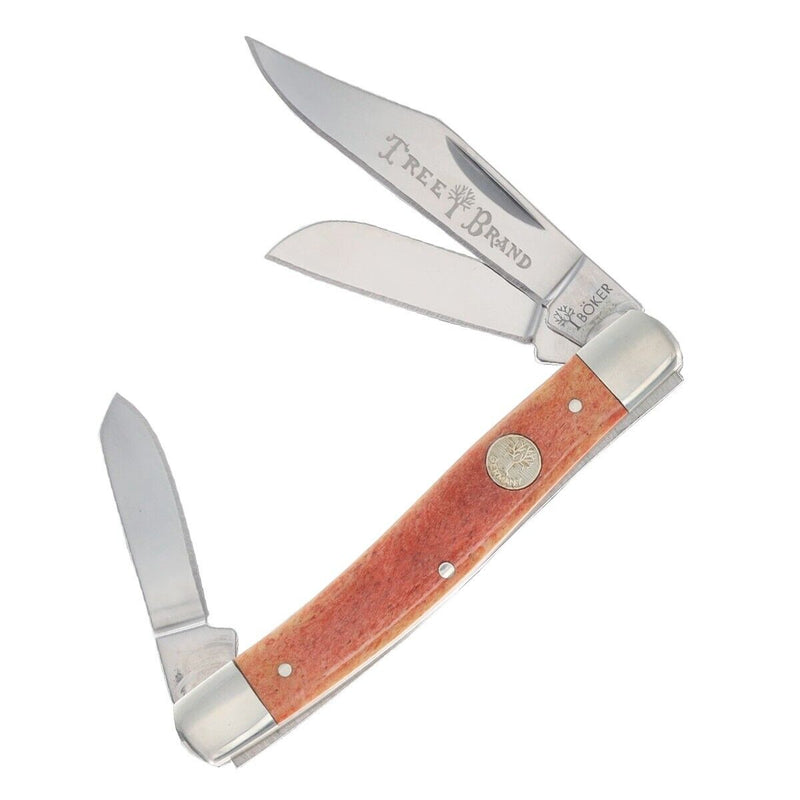 Boker Stockman Pocket Knife High Carbon Steel Blades Orange Smooth Bone Handle 110712 -Boker - Survivor Hand Precision Knives & Outdoor Gear Store