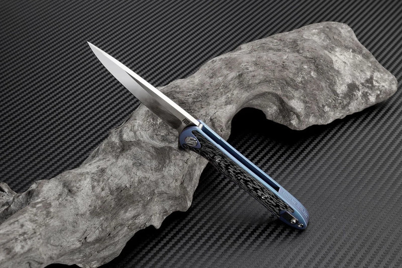 Artisan Small Shark Folding Knife 3" S35VN Steel Blade Titanium/Carbon Fiber