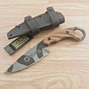 TOPS C.U.T. 4.0 Fixed Knife 4.25" 1095HC Steel Full Tang Blade Tan Micarta Handle